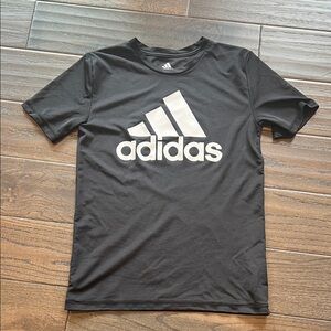 adidas Black Tee with White Logo - Short Sleeve Kids